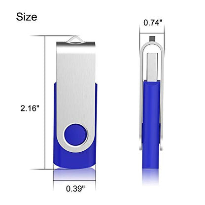 Aiibe 50Pcs 4GB Flash Drive Bulk USB Flash Drive 4GB 50 Pack USB 2.0 Thumb Drives Memory Stick USB Drive, Blue - color: 50PCS Blue, size: 4GB
