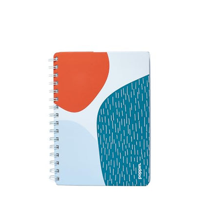 Poppin Small Spiral Notebook, 6" x 8.25" College Ruled Notebook, Easy Tear Pages, Elements Collection (Sky Blue Elements, Small) - color: Sky Elements, size: Small
