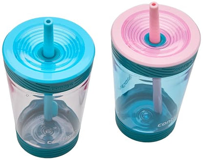 Contigo Kids Spill-Proof 14oz Tumbler with Straw and BPA-Free Plastic, Fits Most Cup Holders and Dishwasher Safe, 2-Pack Strawberry Cream & Blue Raspberry - color: Strawberry Cream & Blue Raspberry, size: 14 Ounces