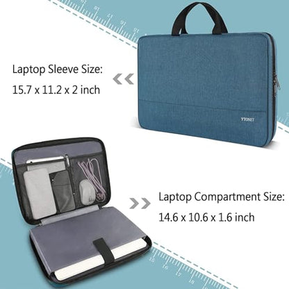 Ytonet Laptop Sleeve Case 16 Inch 15-15.6 Inch, Carrying Case with Handle | Compatible with HP Dell Lenovo Asus Notebooks, Laptop Cover, Water Resistant, Slim, TSA, Gifts for Men Women, Deep Teal - color: Deep Teal, size: 16 inch
