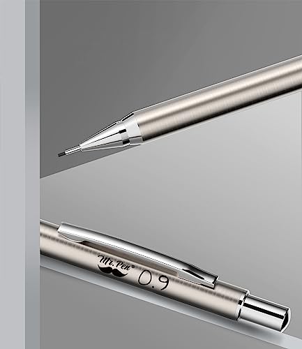 Mr. Pen- Metal Mechanical Pencil Set with Lead Refills & Erasers, 2 Pack | 0.9mm, 4x Tubes 2B Lead Refill, 4x Eraser Refills for School Supplies, Note Taking, Drawing, Sketching, Office - style: 0.9mm