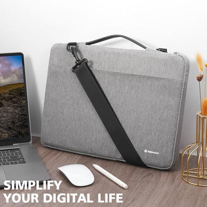 NIDOO Laptop Sleeve 17.3 inch Computer Carrying Case Handle for 17.3" Lenovo Legion 5 / 5i / IdeaPad L340 / 17.3" HP ENVY Laptop 17t-cw000 / Gaming Pavilion 17 / Acer Chromebook 317 / Asus ZenBook - color: Gray - Shoulder, size: 17-17.3 inch