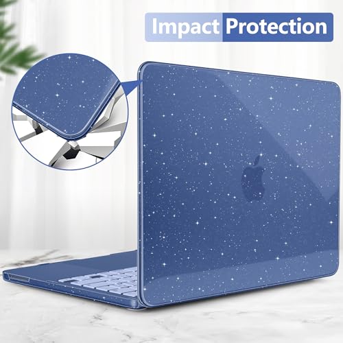 Batianda StarryMist Case for MacBook Neo 13 Inch 2026, Starry Indigo | 4-in-1 Bundle Subtle Glitter Mist Finish, Slim Lightweight Shell, Everyday Protection for MacBook Neo 13 Inch Model A3404 - color: Glitter‌ Indigo