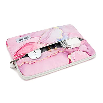 Canvaslife Pink Marble Pattern 13 inch Canvas Laptop Sleeve with Pocket 13 inch 13.3 inch Laptop 13 case13 Sleeve - color: Pink Marble, size: 13 inch/13.3 inch