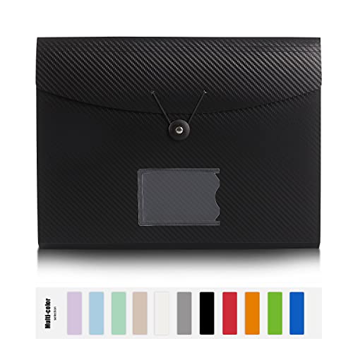 Nicfaec Expanding File Folder, 13 Pockets, Black, Polypropylene - color: 1pcs-black-s2