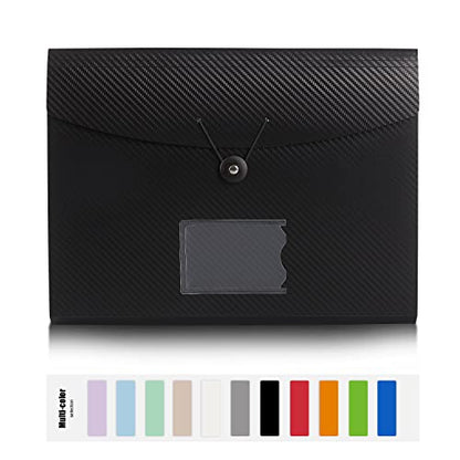 Nicfaec Expanding File Folder, 13 Pockets, Black, Polypropylene - color: 1pcs-black-s2