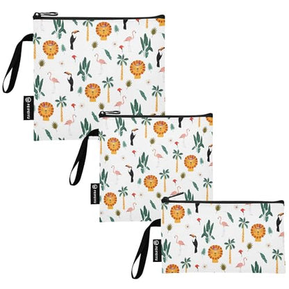 Reusable Food Storage Bags Animal Lion 3 Pack Set Lunch Bag Compact Sandwich Snack Bag Small Medium Large for Lunch, Travel & Organization - color: Bag 4