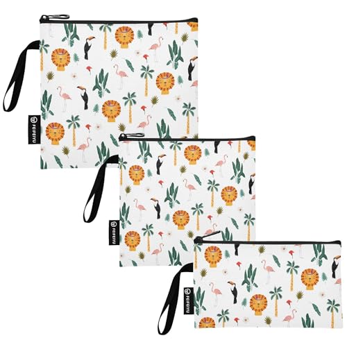 Reusable Food Storage Bags Animal Lion 3 Pack Set Lunch Bag Compact Sandwich Snack Bag Small Medium Large for Lunch, Travel & Organization - color: Bag 4