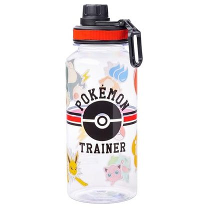 Silver Buffalo Pokémon Trainer Icons Twist, Plastic Water Bottle, 32oz | Spout, Includes Sticker Set, You Stick Yourself, 0.95 Liters - color: Pokemon Trainer