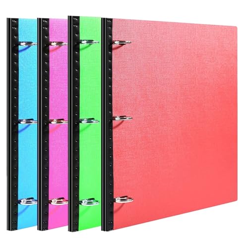 WOT I 4-Pack Telescoping 3 Ring Binder(0.75"), Expandable Flexible Binder - Patented Design for Easy Portability, Holds 8.5"x11" Paper, for School, Office&Home Organization(Blue+Pink+Green+Red) - color: Blue+green+red+pink, size: 0.75 Inch