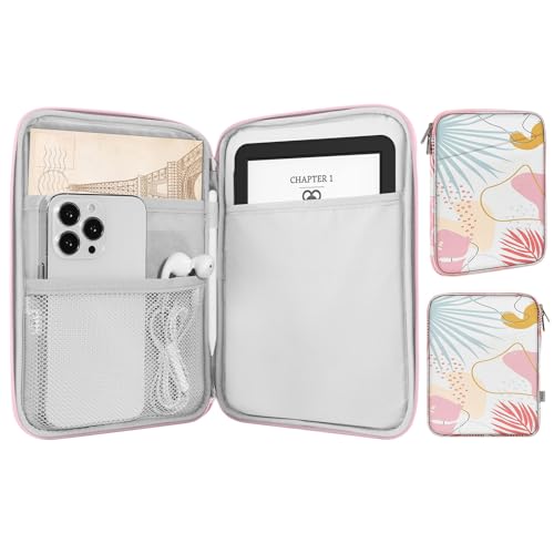MoKo 6-7" eReader Sleeve Bag for 7" ereader Colorsoft Signature Edition, All-New 6" ereader 11th Gen 2022/10th Gen 2019/8th Gen 2016, 6.8" ereader Paperwhite 11th/10th Gen 2021/2018, Tropical Leaf - color: Tropical Leaf, size: 6-7 inch