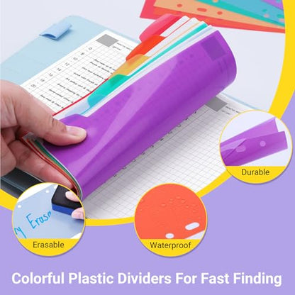 Antner A6 Daily Planner Refill Paper 6 Hole Planner Inserts for A6 6-Ring Refillable Binder, 135 Sheets/270 Pages Undated Day Loose Leaf Filler Paper with 12 PCS Binder Dividers for Daily Schedule - color: Daily Plan Paper