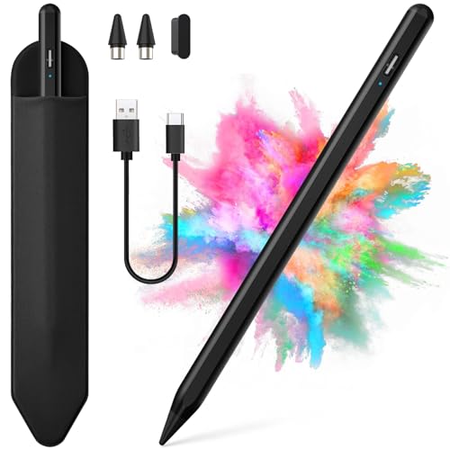 Stylus Pen for iOS&Android Touch Screens, Active Pencil for Samsung, Smart Digital Stylus Pens for Lenovo/Huawei/Vivo/Mi and Other Tablets, iPhone/Samsung/Google Pixel Smart Phones Drawing&Writing - color: Black