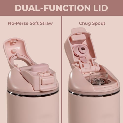 HydroJug Ease2o 14oz Kids Water Bottle with Straw & Chug Lid, Dusty Rose - color: Dusty Rose