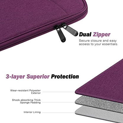 MoKo 9-11 Inch Tablet Sleeve Bag Carrying Case with Accessory Pocket | Fits iPad Air 11-inch M4, iPad Pro 11-inch M5, iPad A16 11-inch, iPad 10/9/8/7th and Tab S9/S8 11-inch, Purple - color: Purple, size: 9-11 Inch