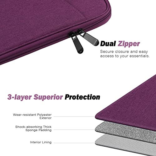 MoKo 9-11 Inch Tablet Sleeve Bag Carrying Case with Accessory Pocket | Fits iPad Air 11-inch M4, iPad Pro 11-inch M5, iPad A16 11-inch, iPad 10/9/8/7th and Tab S9/S8 11-inch, Purple - color: Purple, size: 9-11 Inch