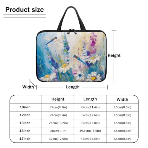 Computer Shoulder Bags for Laptops Laptop Briefcases Casual Business Briefcase - color: Daisy Dragonfly, size: 13inch