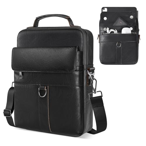 11 inch iPad Sleeve Carrying Leather Bag for 2026 iPad Pro 11 M5 M4 & iPad Air 11 M4 M3 M2, iPad A16 with Magic Keyboard, Protective Padded Travel Shoulder Crossbody Case with Handle, Black - color: Black, size: 9-11 Inch
