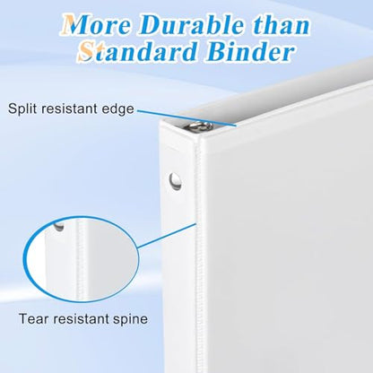 CIXILDTS 0.5-inch Round Ring Binder, Durable 1/2" 3 Ring Binder Fit Letter Size Paper, White, 36-Pack - color: White, size: 0.5", style: 36-Pack