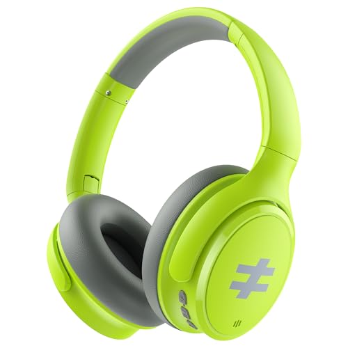 seenda Active Noise Cancelling Headphones for Kids, 74/85/94dB,Green | Bluetooth 5.4 kids headphones with 60H playtime, Type-C charging, 3 safe volume levels, mic for iPad, airplane and travel. - color: Green
