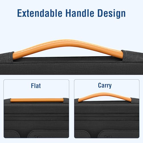 MOSISO 360 Protective Laptop Case 13.3 inch, 13 inch Laptop Sleeve Compatible with MacBook Neo/Air 13.6/Pro 13/Pro 14, HP Dell ASUS Lenovo, Side Open Carrying Bag with 4 Accessory Pockets&Handle,Black