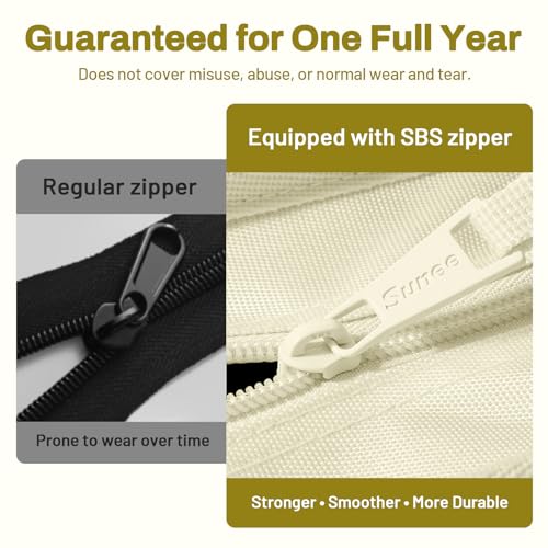 SUNEE Zipper Binder 3 Ring, 3 Inch O-Ring with Handle and Shoulder Strap, 600-Sheet Capacity, 5-Tab Expanding File Folder, Multi-Pockets for Middle School Organizer Binder with Zipper, Soft Beige - color: Soft Beige
