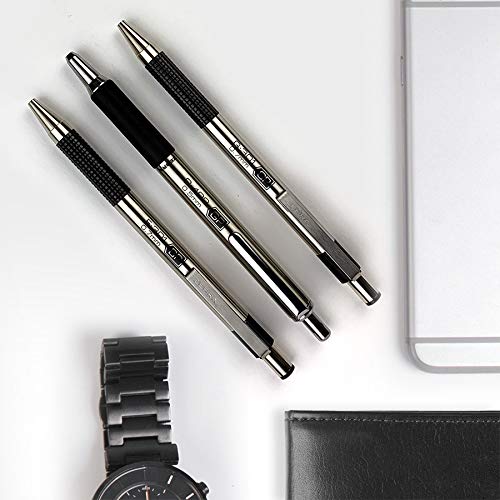 Zebra Pen STEEL G-301 Retractable Gel Pen, Blue Ink, 0.7mm, 12-Pack | Stainless Steel Barrel, Textured Grip, Easy-Glide Smooth, Skipless Ink, Fine Point Tip, Professional Design (41320AMZ) - color: Blue C