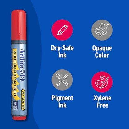 Artline Dry Safe Whiteboard Marker EK-519-2.0-5.0mm Chisel - Assorted