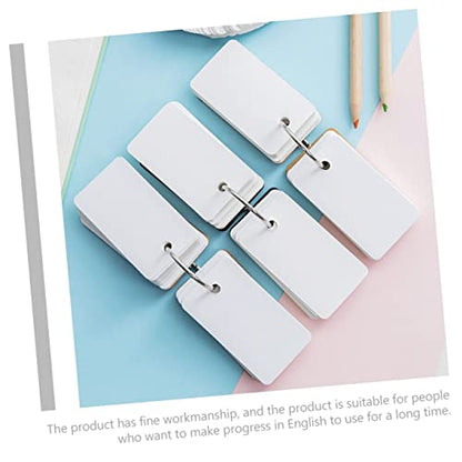 8pcs Blank Flash Cards Binder Rings Loose-Leaf Study Cards for DIY Projects and Creative Learning