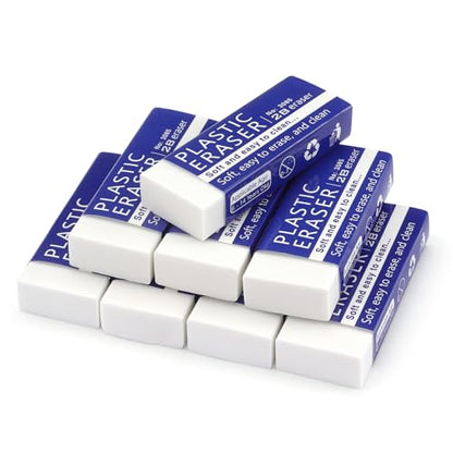 Tamaki White Erasers for Clean, Large Pencil Eraser, 8 Pack