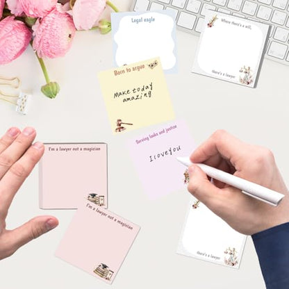 Lawyer Sticky Notes Gifts - 9 Pack Attorney Notepads 3x3 Inches, Funny Lawyer Gifts for Women Men, Law Self-Stick Memo Pads, Legal School Office Supplies (450 Sheets) - style: Lawyer