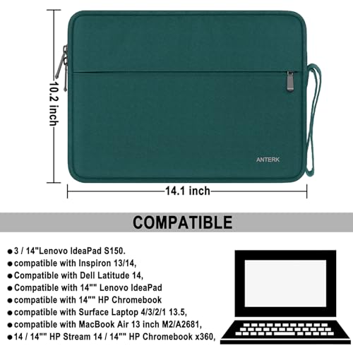 Laptop Case 14 Inch, Water Resistant Traveling Computer Cover with Handle, Shockproof Protective Carrying Laptop Sleeve Compatible for 14 Inch MacBook Air/Pro, HP, Dell, Lenovo, Cyan - color: Cyan, size: 14 Inch