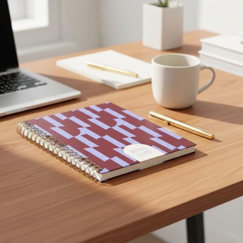 Pearhead 2026-2027 Academic Planner 12 Month (July 2026–June 2027), 9.5” x 11” Spiral Bound Hardcover with Monthly Tabs, Weekly & Monthly Layouts, Stickers, Goal Pages - color: Purple 2026 Academic Planner