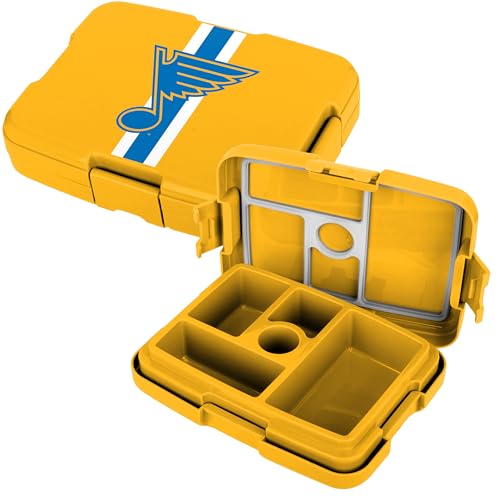 FOCO NHL Unisex-Adult Officially Licensed Team Color Stripe Primary Logo Hockey Leak Proof 5 Compartment Bento Lunch Box - St. Louis Blues - color: St. Louis Blues