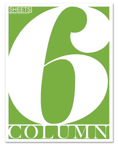 BookFactory 6 Columns Columnar Sheets/Six Column Loose Sheet Format - 50 Pieces of Paper, 8.5'' x 11'', 3 Hole Punched Loose Leaf Sheets (Made in USA) - size: 6 Column, style: Loose Sheets