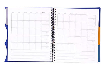 Mintra Office Durable PREMIUM Spiral Notebook, ((Blue, 3 Subject, 8.5in x 11in)), Fabric Covered Coils, No Snags, Removable Adjustable Pocket Dividers, Ruler, Organization, Customizable - color: Blue, size: 3 Subject (8.5in x 11in)