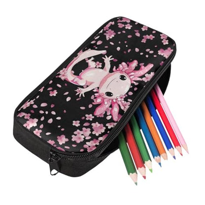 Cute Axolotl Backpack School Set 3Pcs with Lunch Box Pencil Case Sports Bookbag Back Pack Lightweight Casual Daypacks for Elementary Primary Middle School - color: Cute Axolotl