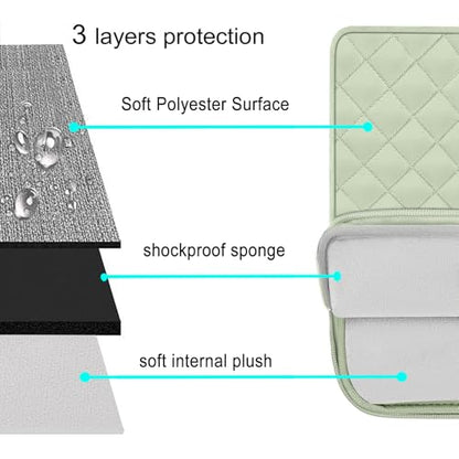 MOSISO Laptop Case 16 inch, 15-15.6 inch Laptop Sleeve Compatible with MacBook Pro 16, HP Dell Acer ASUS Lenovo Notebook, Square Quilted Vertical Computer Bag with Pocket&Small Case, Sage Green - color: Sage Green, size: 16 inch