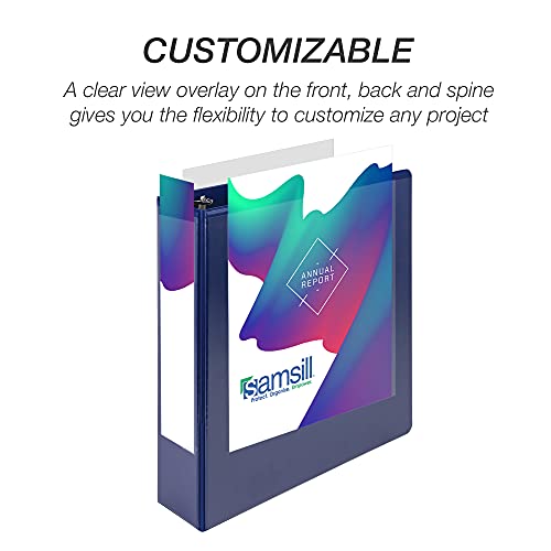 Samsill Durable 2 inch 3 Ring Binder, D Ring Binder, 100% Recycled Chipboard, Blue - color: Blue, size: 1 Pack, style: 2 Inch