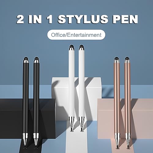 2-in-1 Stylus Pen for Touch Screen, 3pcs High Precision Universal Stylus Pen for iPad Compatible with Apple, iPhone, iPad, Android, Microsoft Tablets, Phones