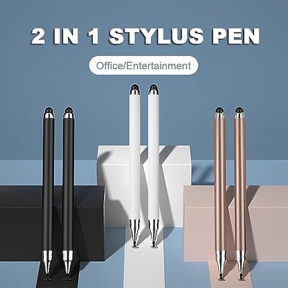 2-in-1 Stylus Pen for Touch Screen, 3pcs High Precision Universal Stylus Pen for iPad Compatible with Apple, iPhone, iPad, Android, Microsoft Tablets, Phones
