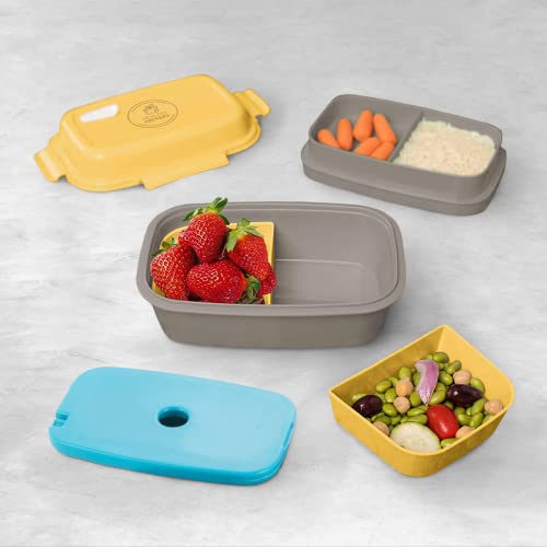 Ultimate Bento Box - Lunch Box for Kids & Adults with Removable Ice Pack - Leakproof, Multi-Compartment Food Container with Removable Containers - Microwave & Dishwasher Safe (Yellow/Gray) - color: Yellow/Gray