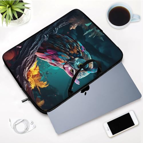 Laptop Sleeve Bag with Handle Computer Protective Soft Cover Case for 14 Inch 13 Inch Laptop,Art Owl - color: Art Owl