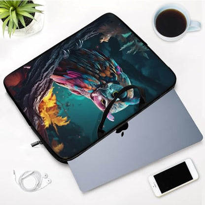 Laptop Sleeve Bag with Handle Computer Protective Soft Cover Case for 14 Inch 13 Inch Laptop,Art Owl - color: Art Owl