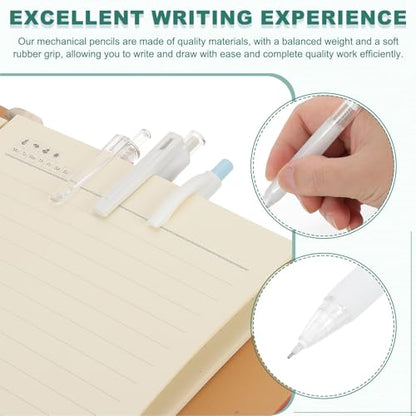 M&G 5Pcs Mechanical Pencil Set, 0.5mm Mechanical Lead Pencils for Drafting Sketching Art Class Writing Office Classroom, White