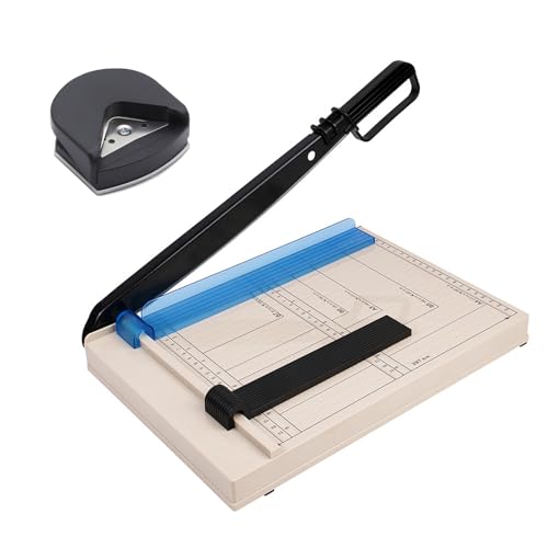 Guillotine Paper Cutter,12" Heavy Duty Paper Cutter with Corner Rounder,12 Sheet Capacity,Guillotine Paper Trimmer for Crafting, Classroom and Office
