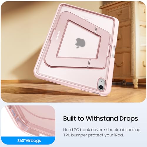 Fintie Shockproof Case for iPad (A16) 11th Generation 11 Inch (2025), iPad 10th Generation 10.9 Inch (2022) - [Built-in Pencil Holder] Slim Frosted Hard Cover with Multi-Angle Kickstand, Light Pink - color: Light Pink