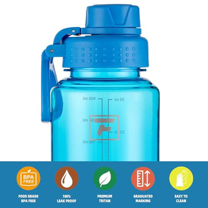 Fanhaw 32 oz Clear BPA-Free Tritan Water Bottle with Fast-Flow Spout Lid, BPA-Free & Leak-Proof Wide-Mouth Reusable Bottle for Gym, School & Office, Back to School Essentials (Classic Blue) - color: Classic Blue, style: 32 Ounces