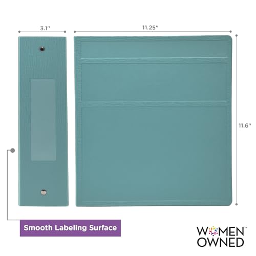 Carstens 3-Inch Heavy Duty 3-Ring Binder - Side Opening, Powder Blue, Durable Plastic, Precision No-Gap Rings, Waterproof Cover, No Pockets, Holds 400 US Letter Sheets, BPA-Free, Made in USA (1744-3R) - color: Light Blue, size: Individual
