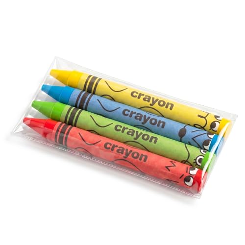 Bulk Crayons 100 Pack (25 Sets of 4) - Individually Wrapped Crayons Party Favors for Kids, Restaurants, Classrooms, Birthday Goodie Bags, School Supplies, Travel, Toddler Coloring, Non-Toxic - style: 25 Packs of 4 (100 Count)